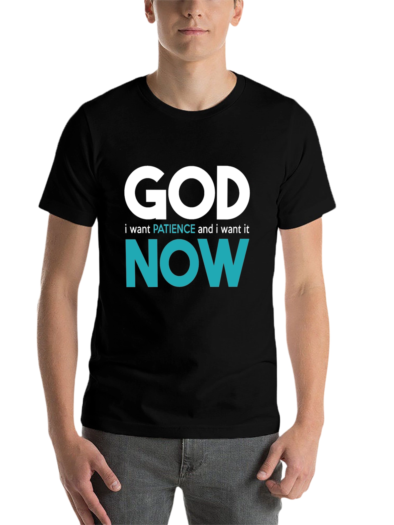 Black God, I Want Patience, and I Want It NOW T-Shirt view 7