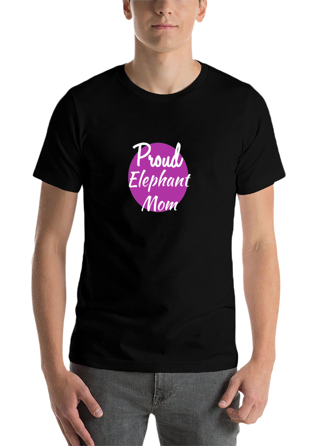 Black Proud Elephant Mom Graphic Tee - Black view 7