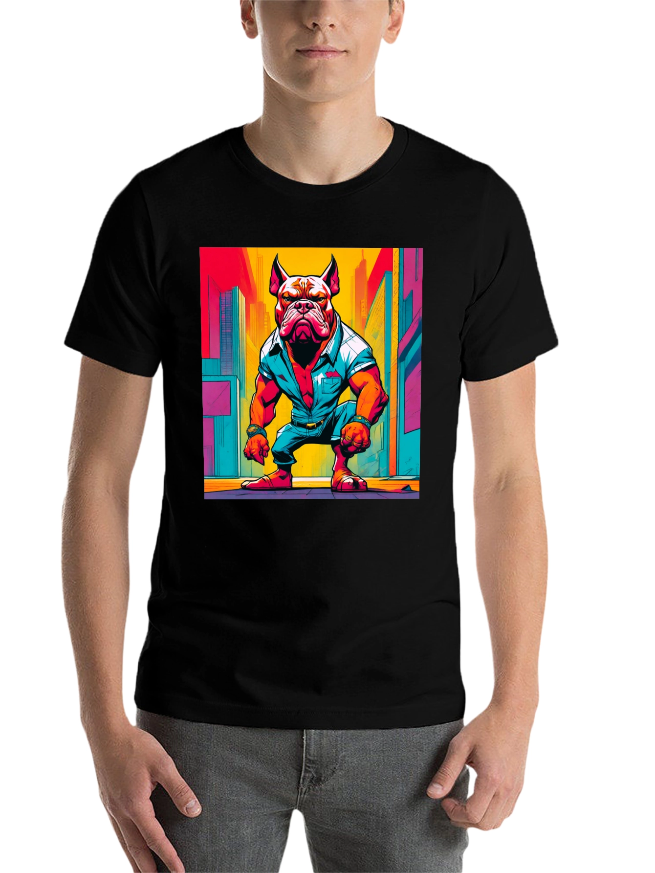 Black Cool Dog Graphic Tee - Urban Style view 7