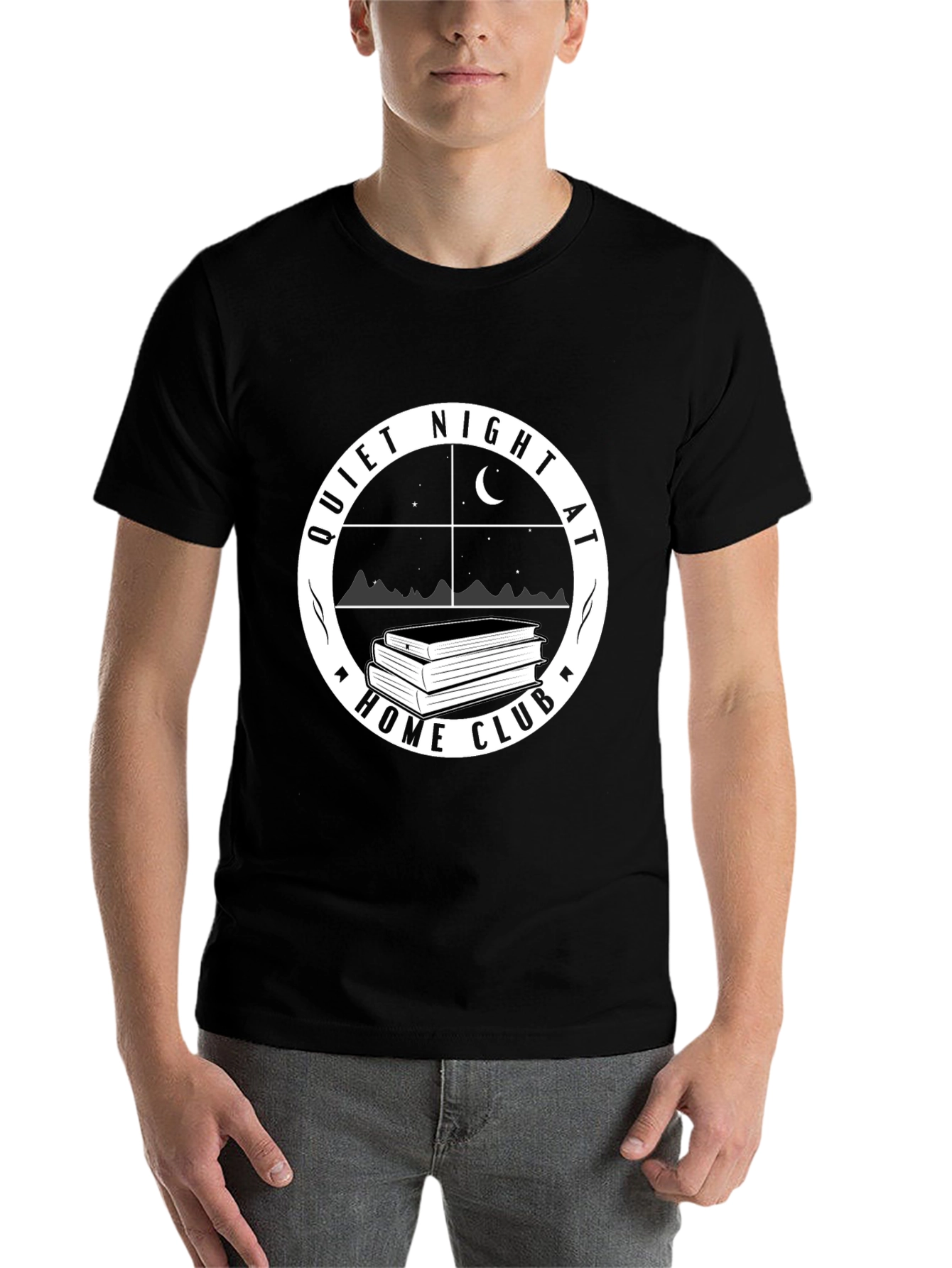 Black Quiet Night at Home Club T-Shirt - Black view 7