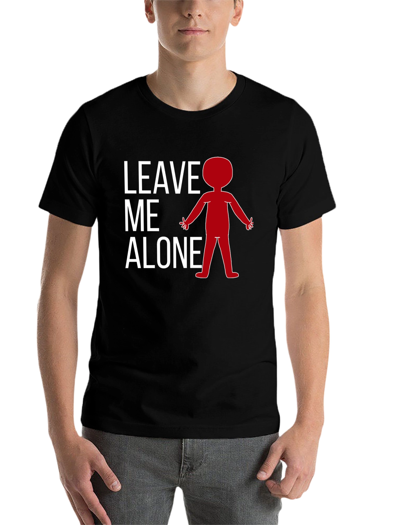 Black Leave Me Alone T-Shirt - Funny Graphic Tee view 7