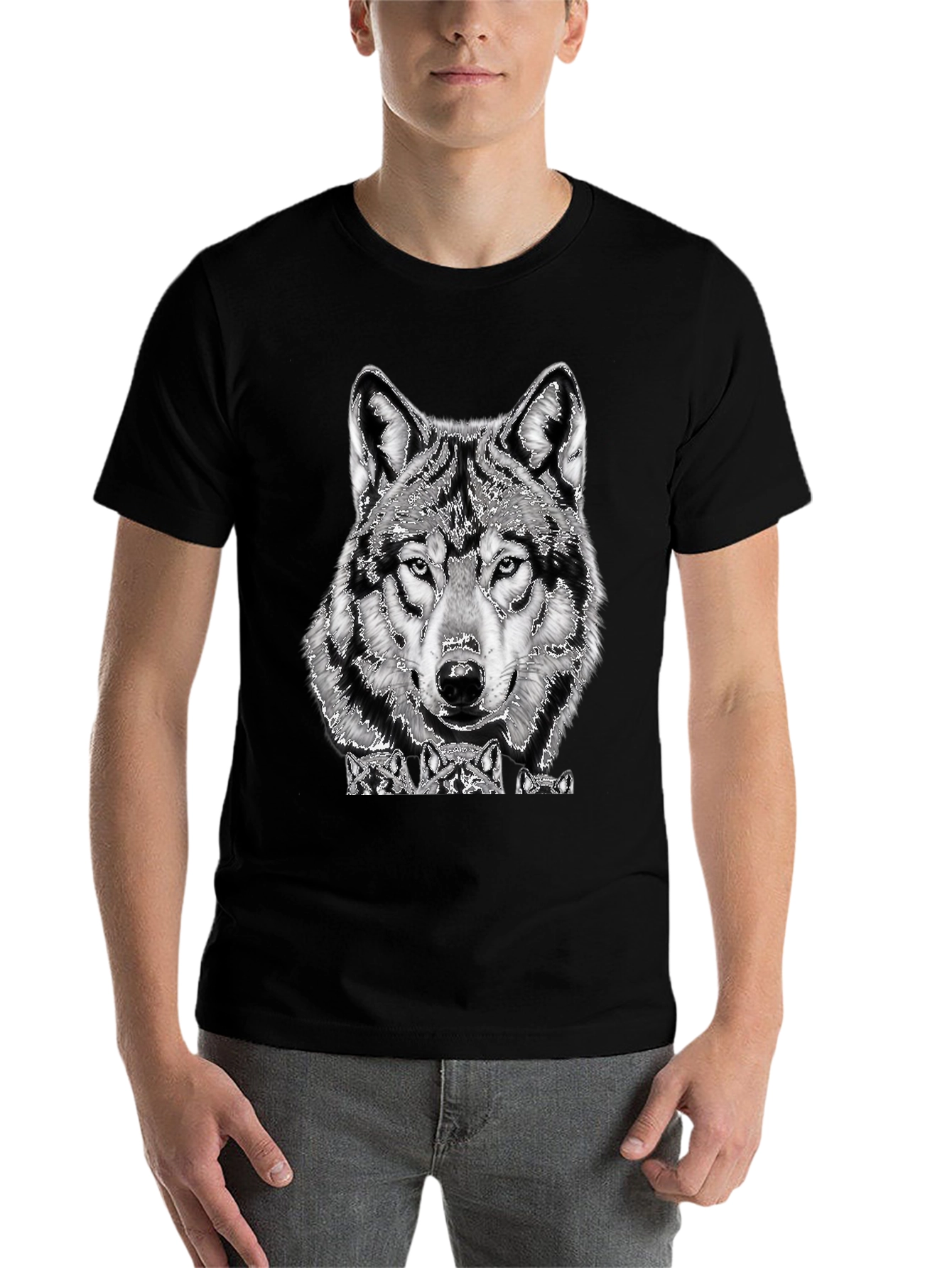 Wolf Pack Graphic Tee - Men's Black T-Shirt - 7