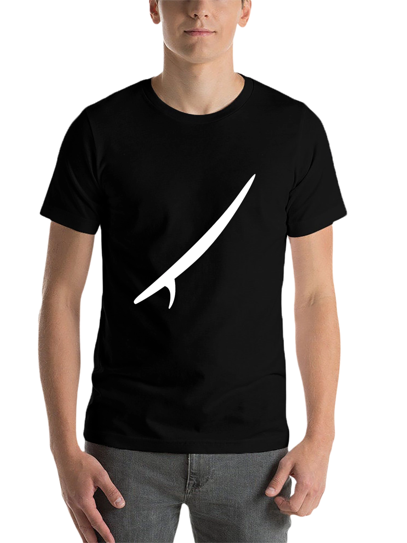 Black Black T-Shirt with Surfboard Graphic view 7