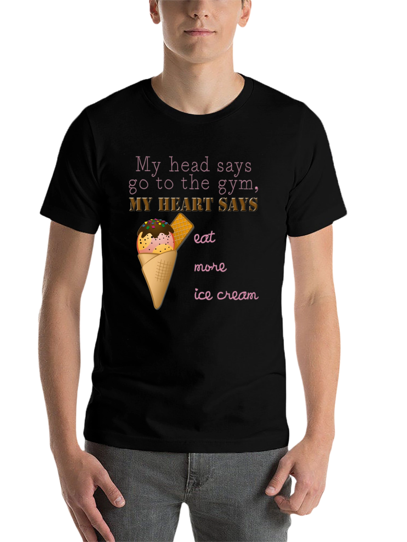 Black Gym vs Ice Cream T-Shirt view 7