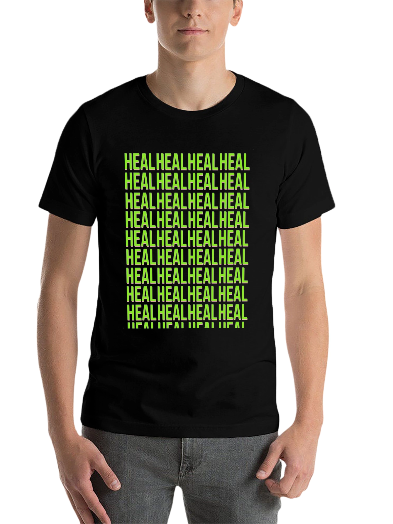 Black Heal Graphic Tee - Black Unisex T-Shirt view 7