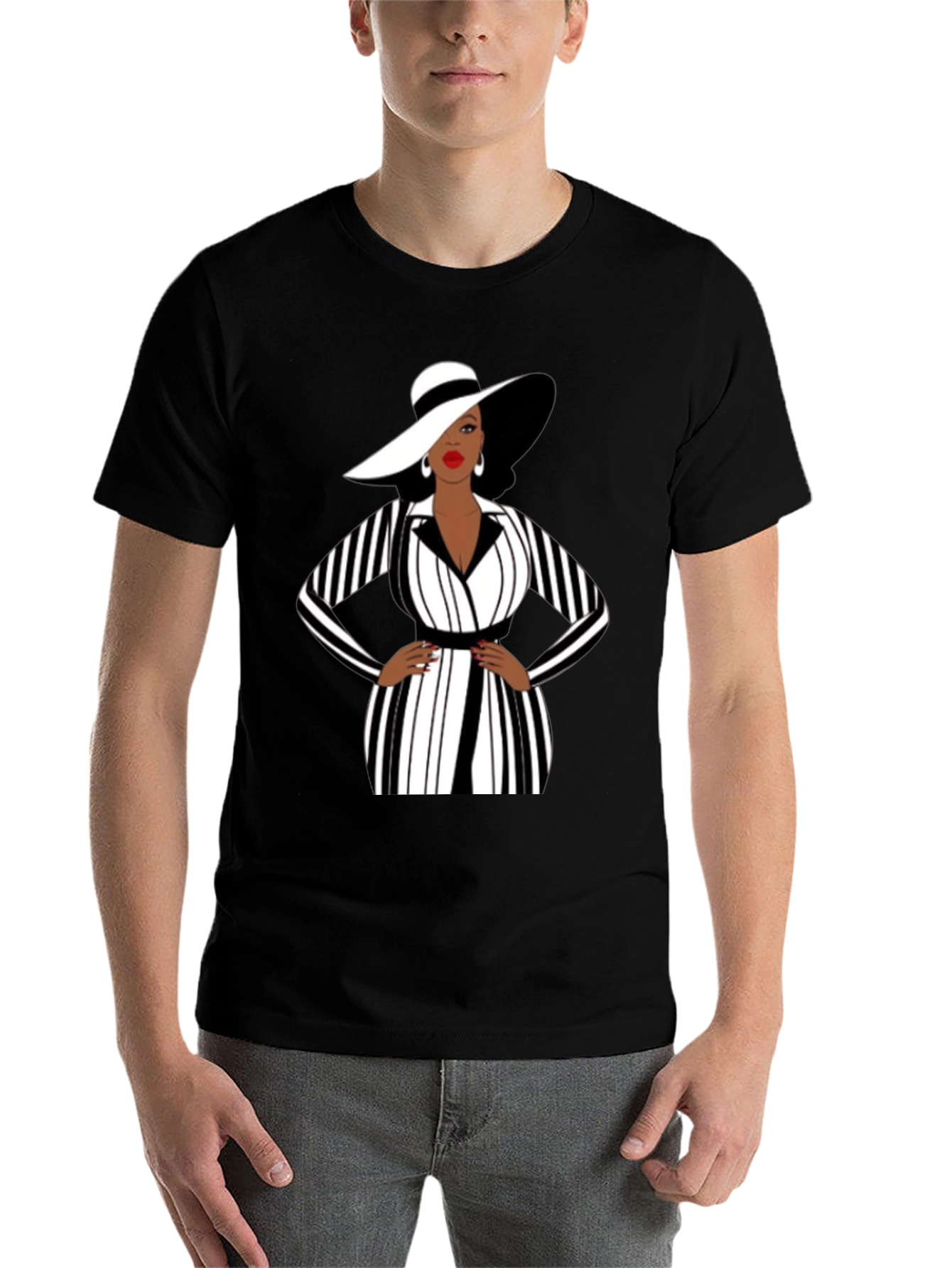 Black Sophisticated Lady Graphic Tee - Black view 7