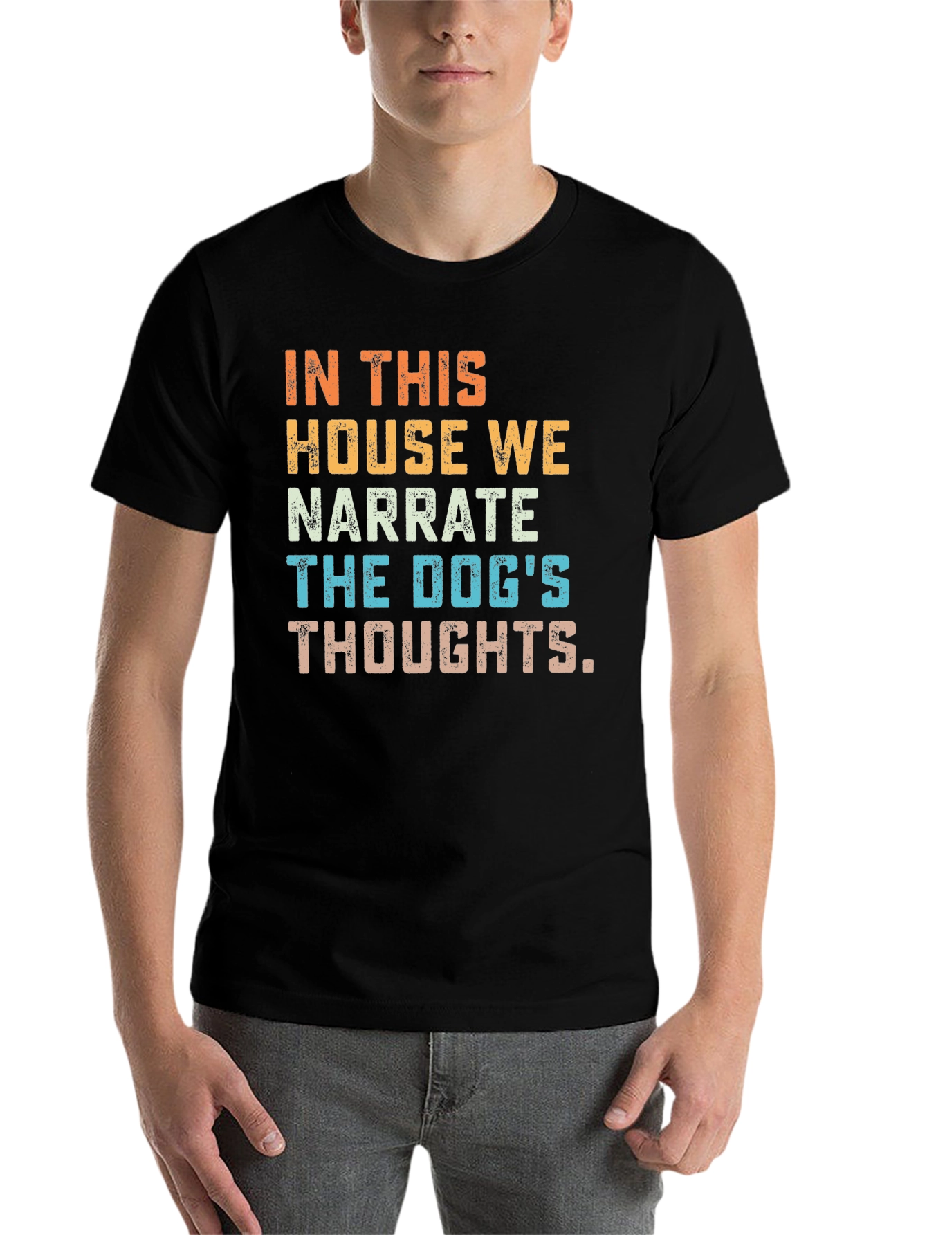 Black Narrate Dog's Thoughts T-Shirt Funny Pet Lover Tee view 7