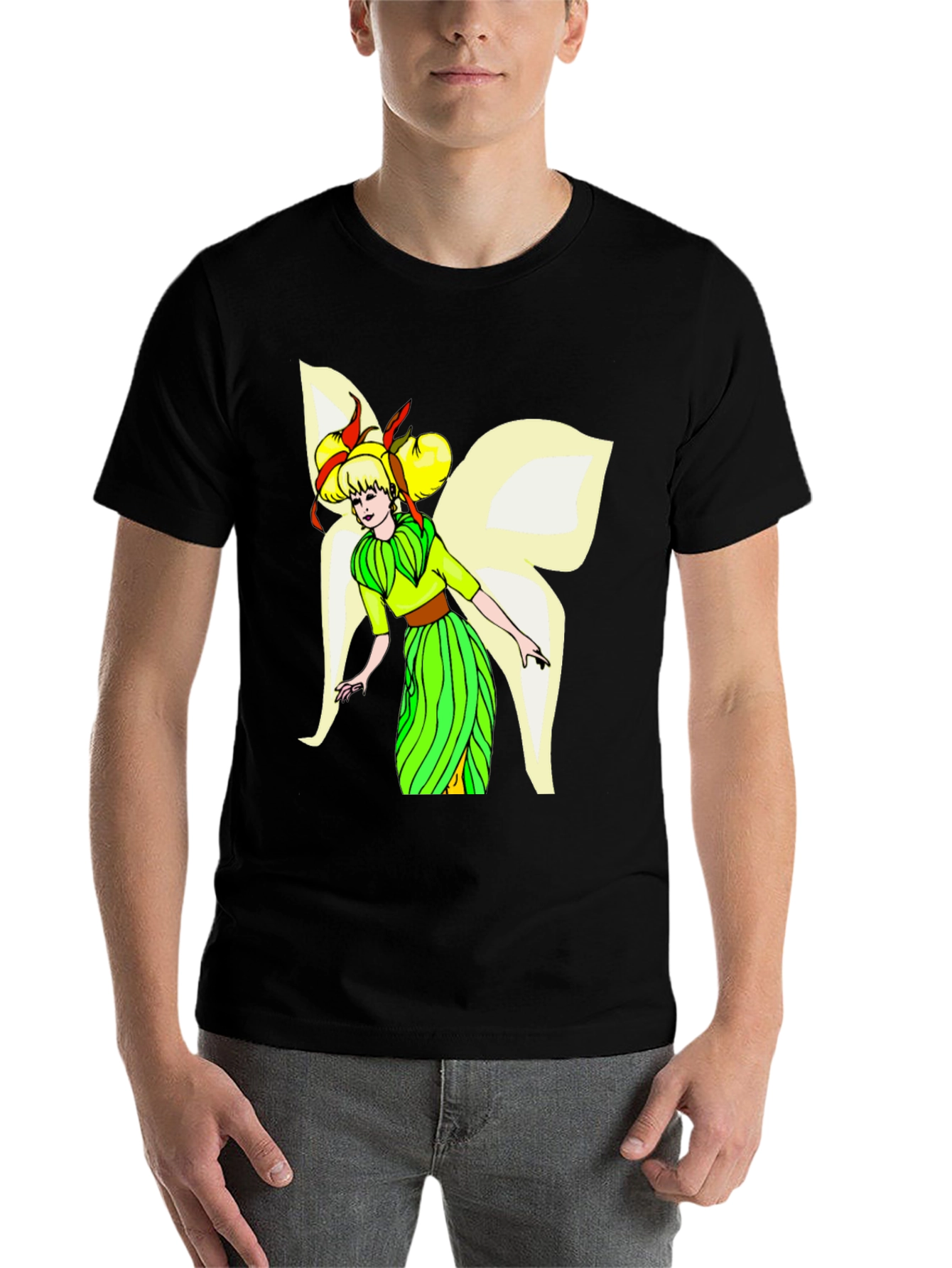 Black Fairy Graphic Black T-Shirt view 7