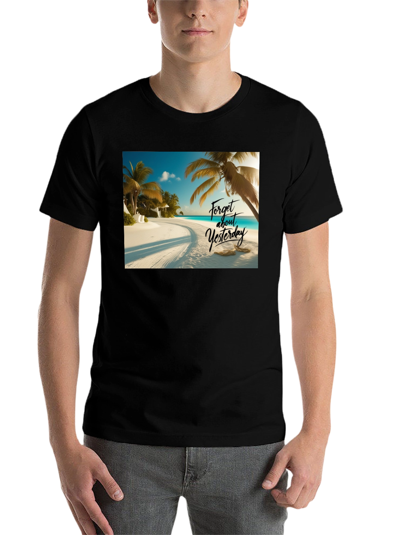 Beach Vibes Black T-Shirt - Forget Yesterday - 7