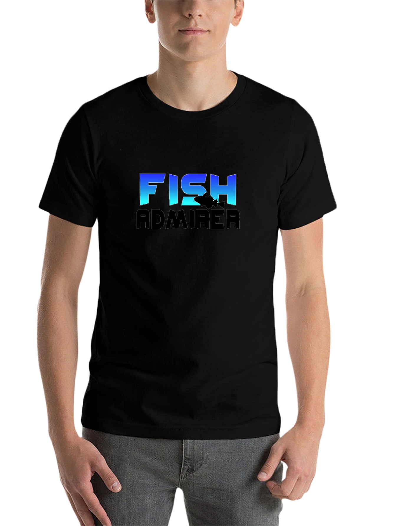 Black Fish Admirer Graphic Tee - Black Cotton Blend T-Shirt view 7