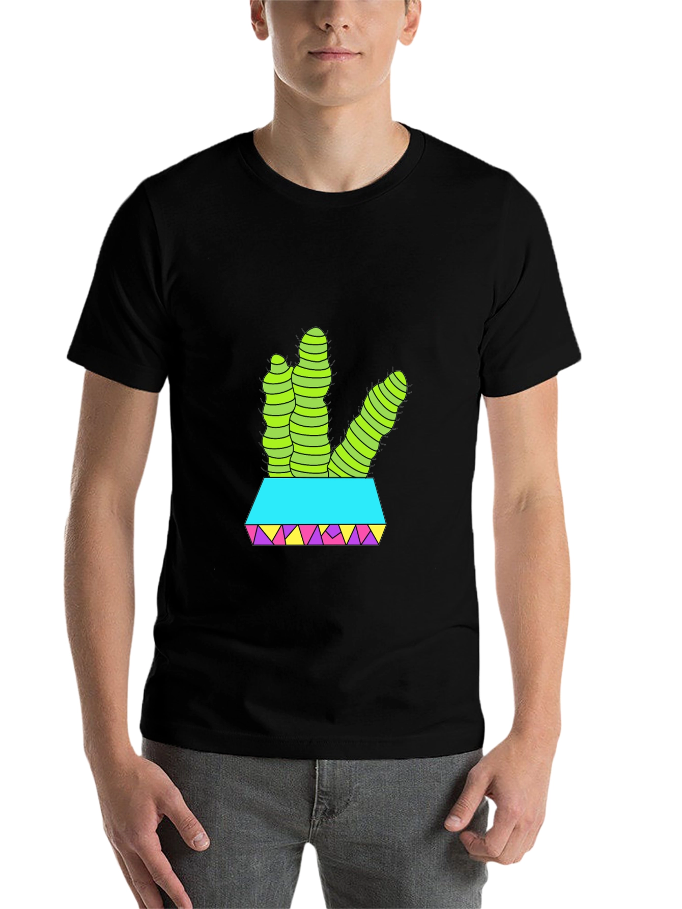 Black Cactus T-Shirt: Funky Desert Style view 7
