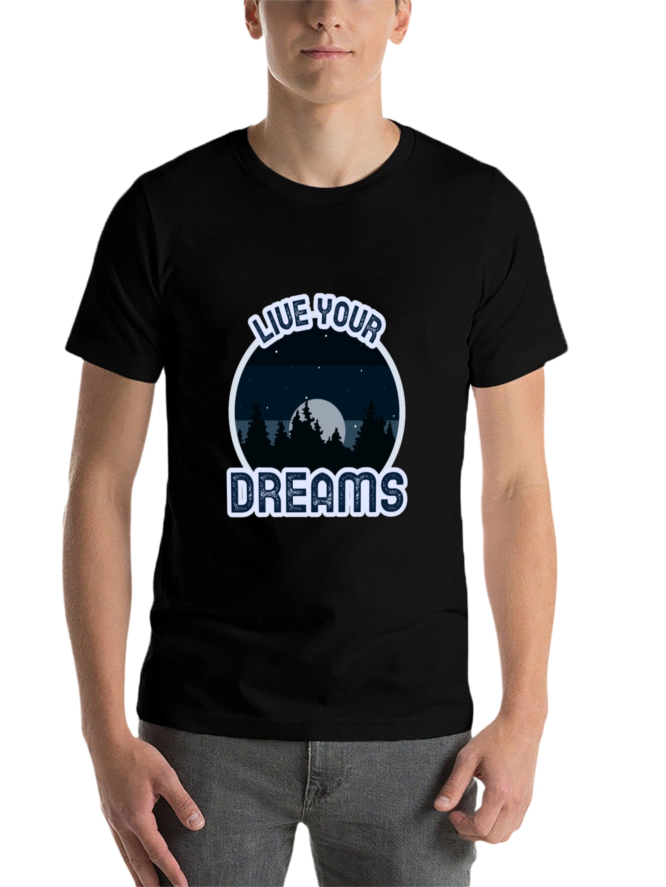 Black Live Your Dreams T-Shirt - Nature Design view 7