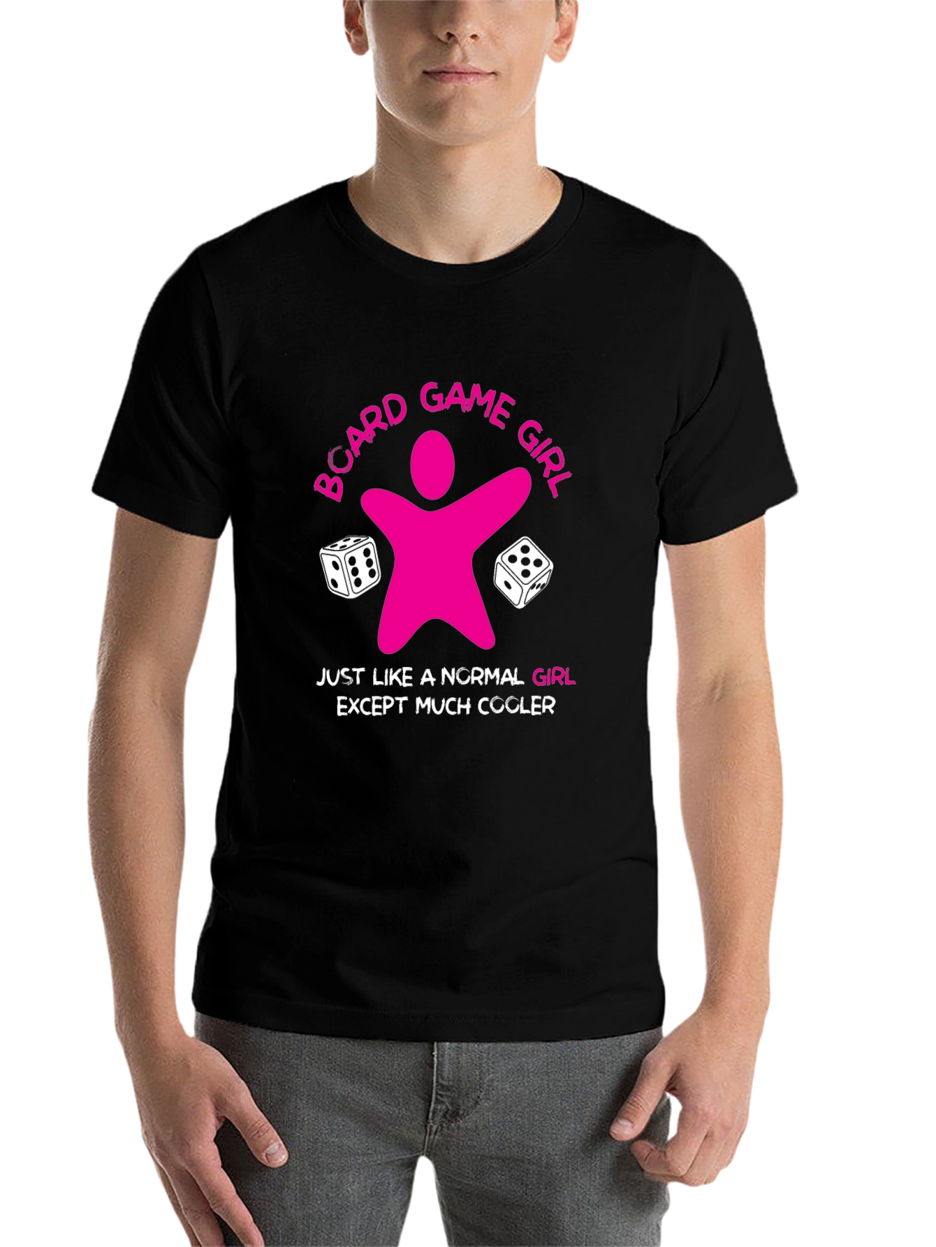 Black Board Game Girl T-Shirt - Cool Gamer Tee view 7