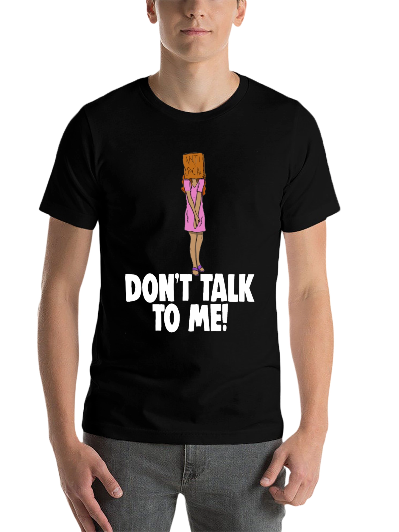 Black Anti-Social T-Shirt - 'Don't Talk To Me!' Novelty Tee view 7