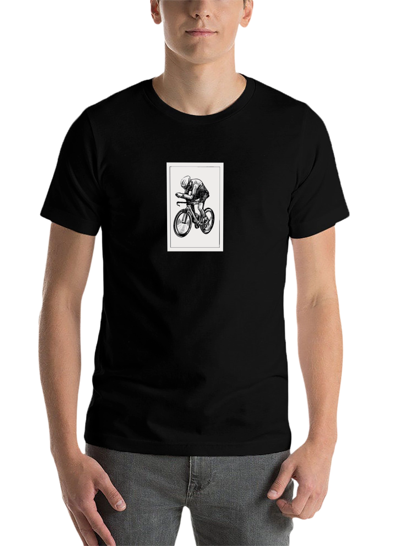 Black Black Graphic Tee - Cycling Design view 7