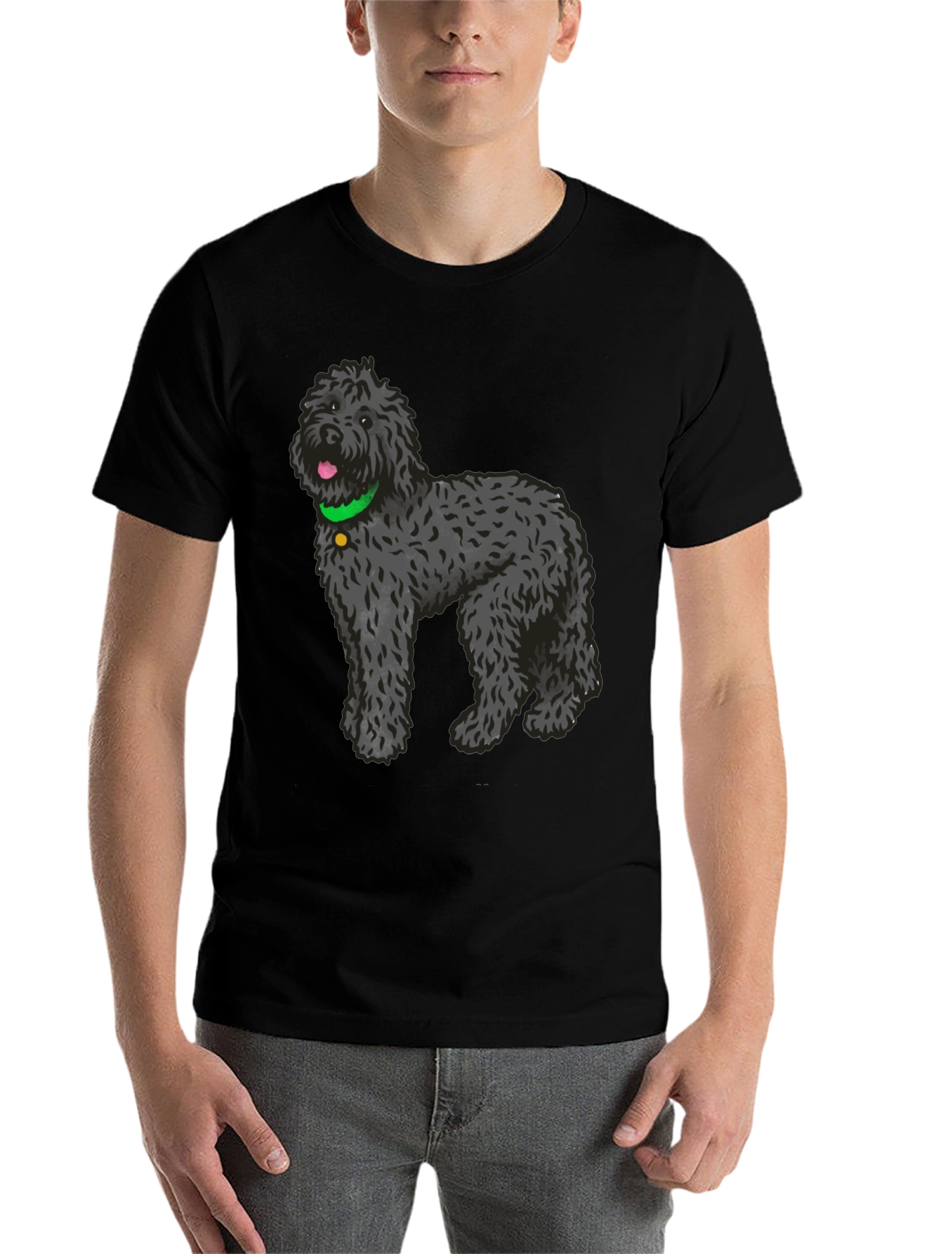 Black Dog Lover Tee - Black Portuguese Water Dog Graphic T-Shirt view 7