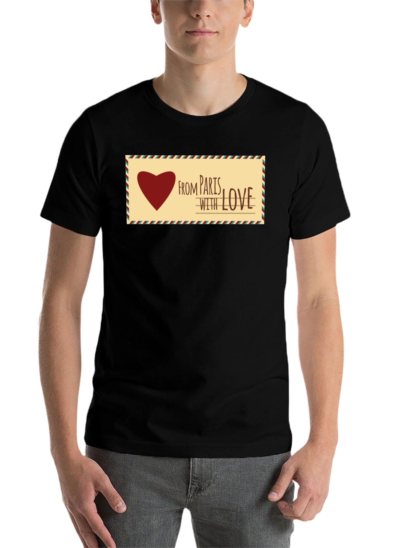 Black Paris With Love Graphic T-Shirt view 7