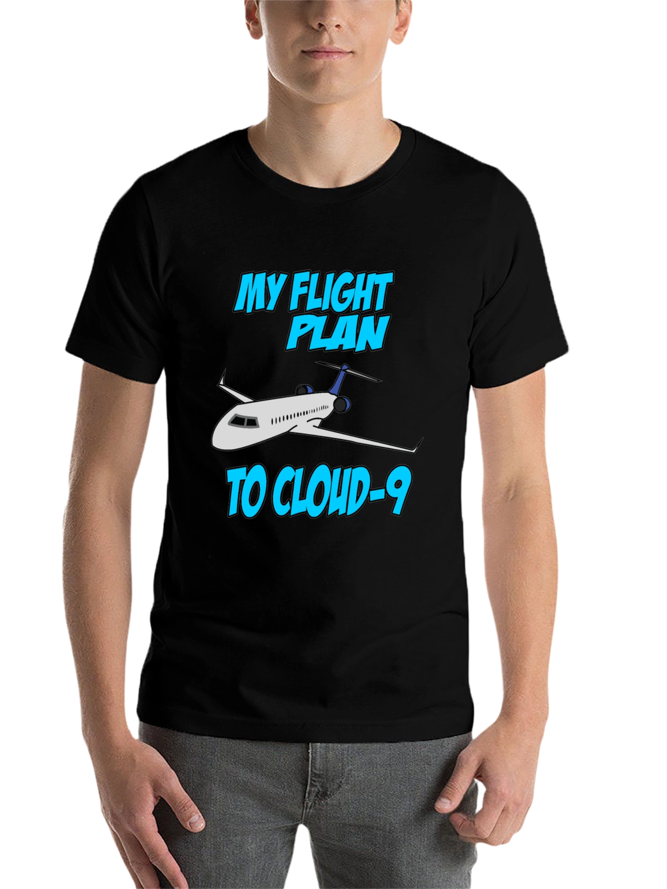 Black Flight Plan to Cloud-9 T-Shirt view 7