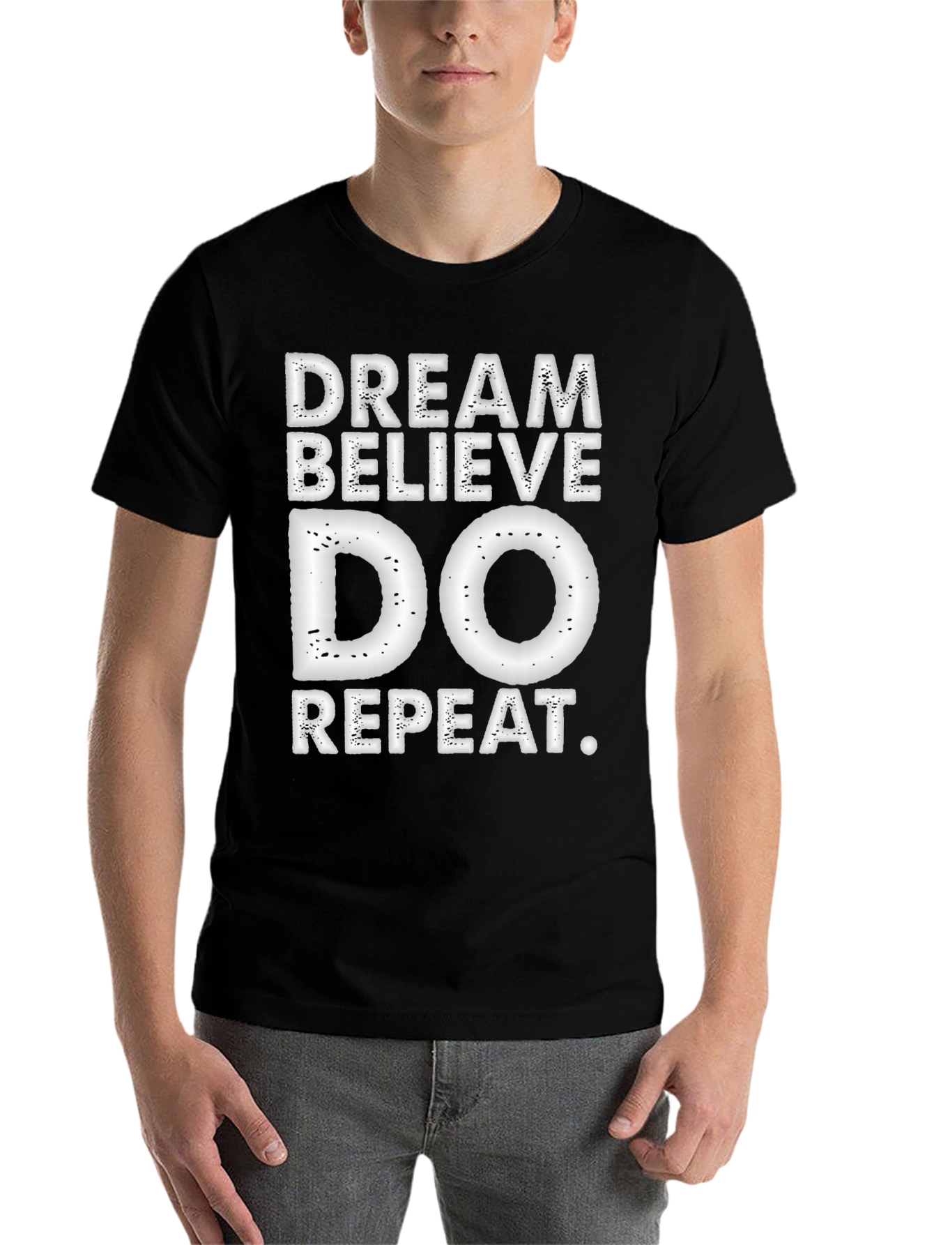 Black Dream Believe Do Repeat T-Shirt view 7