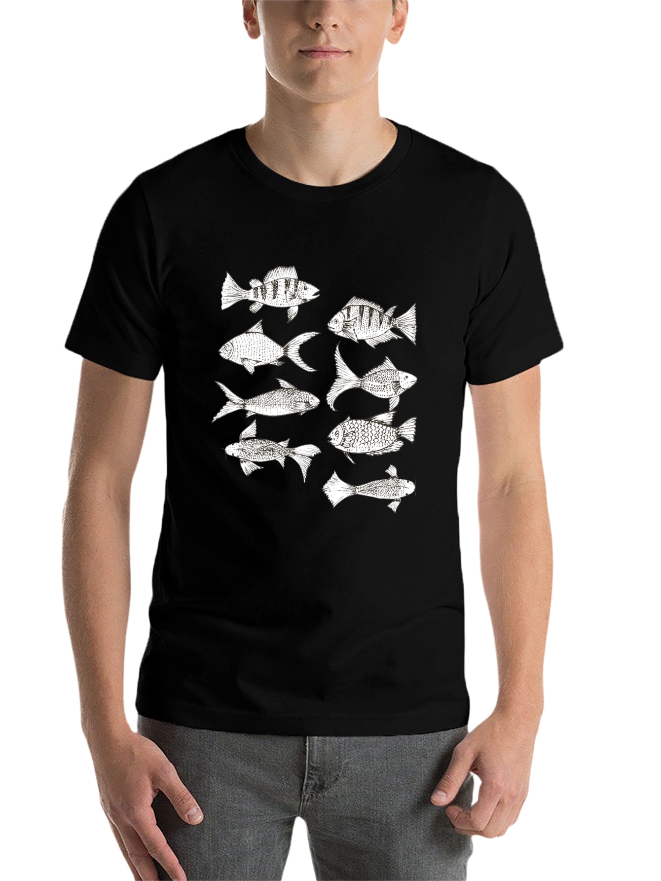 Black Fish Graphic Tee - Black Cotton Blend view 7