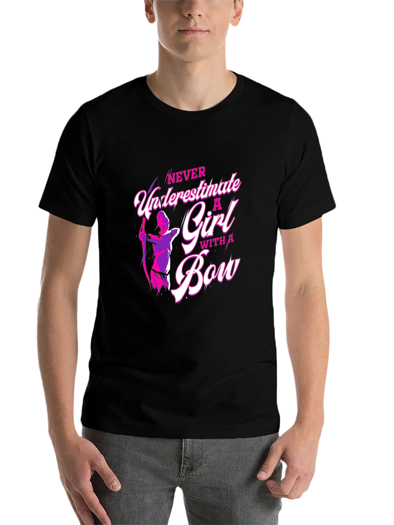 Black Archery Girl's T-Shirt: Never Underestimate! view 7