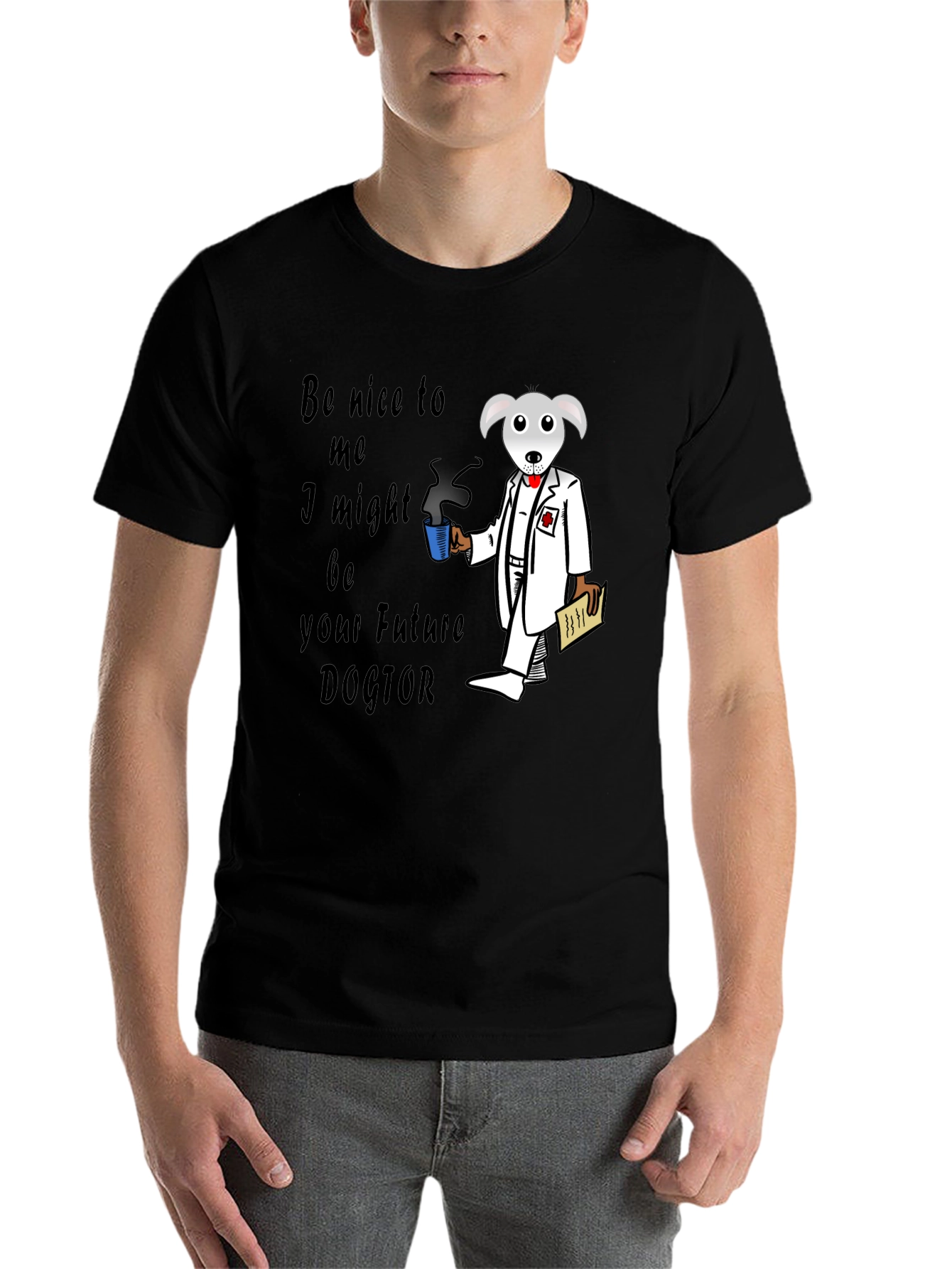 Black Future Doctor Dog T-Shirt view 7
