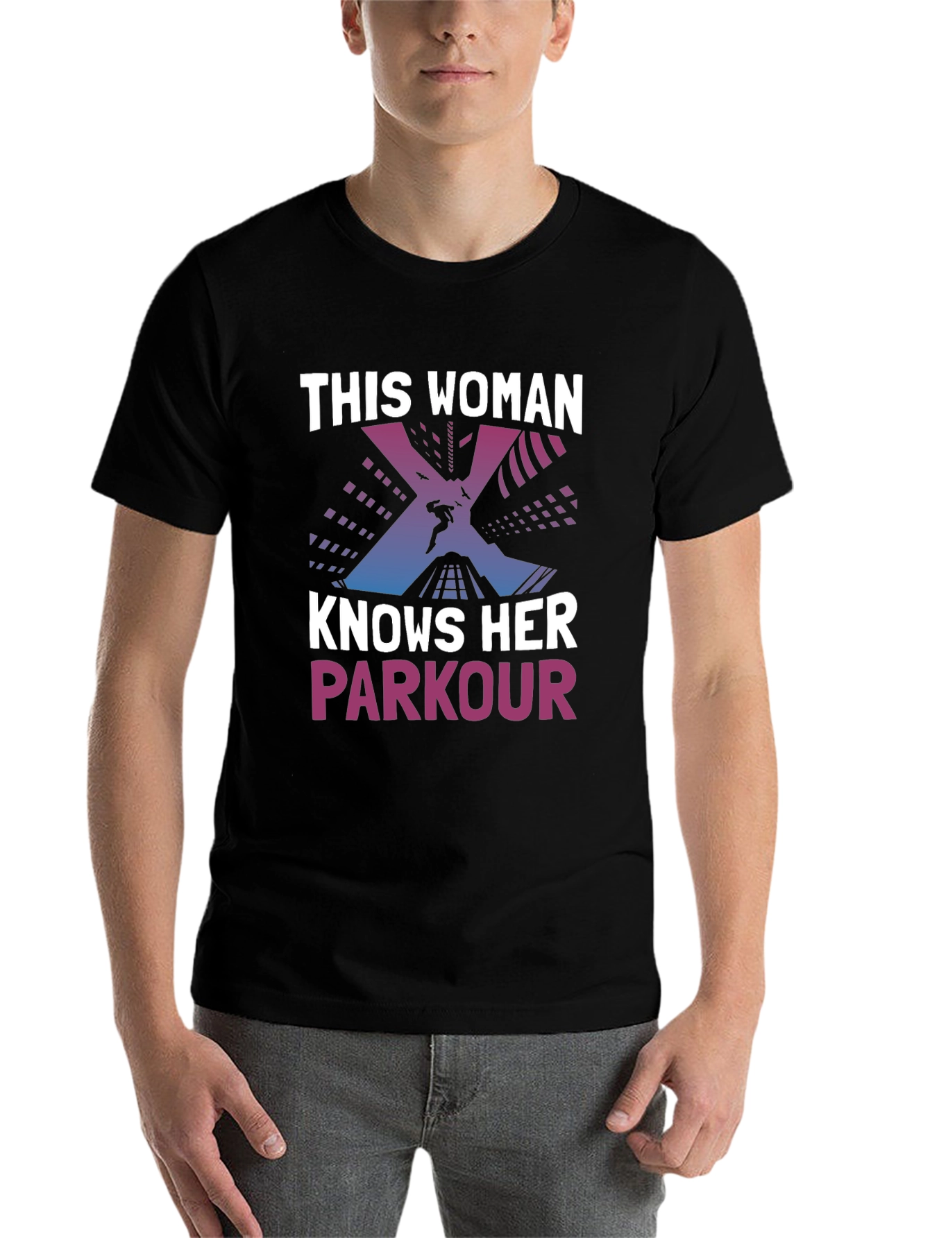 Black Parkour Woman T-Shirt - Urban Athlete Style view 7