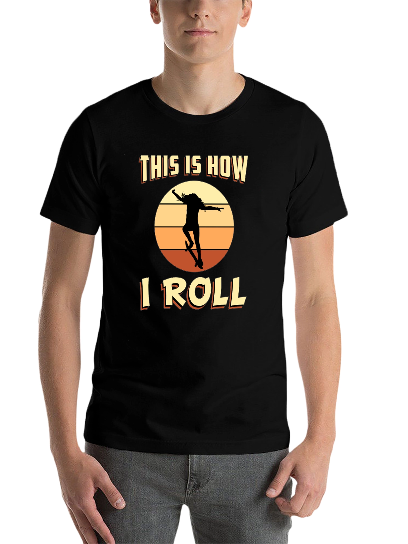Black This is How I Roll Skateboard T-Shirt view 7