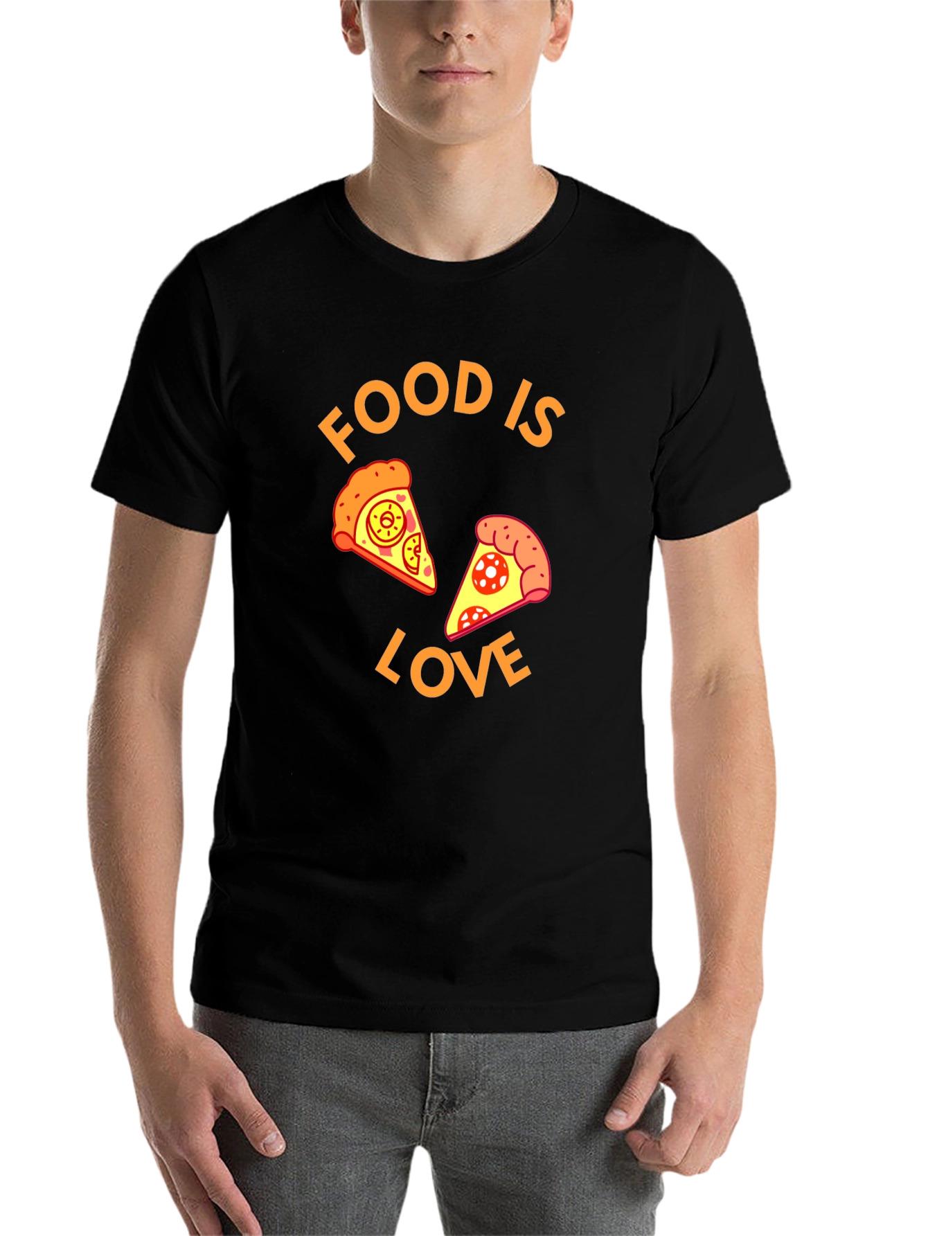 Black Food is Love Pizza Graphic Tee view 7