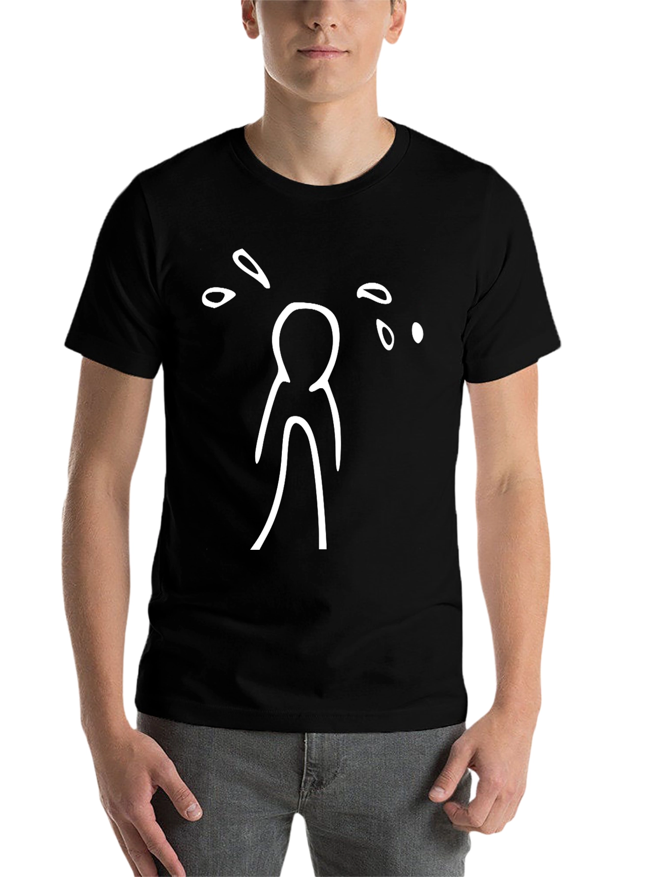 Black Unique Graphic Black T-Shirt view 7