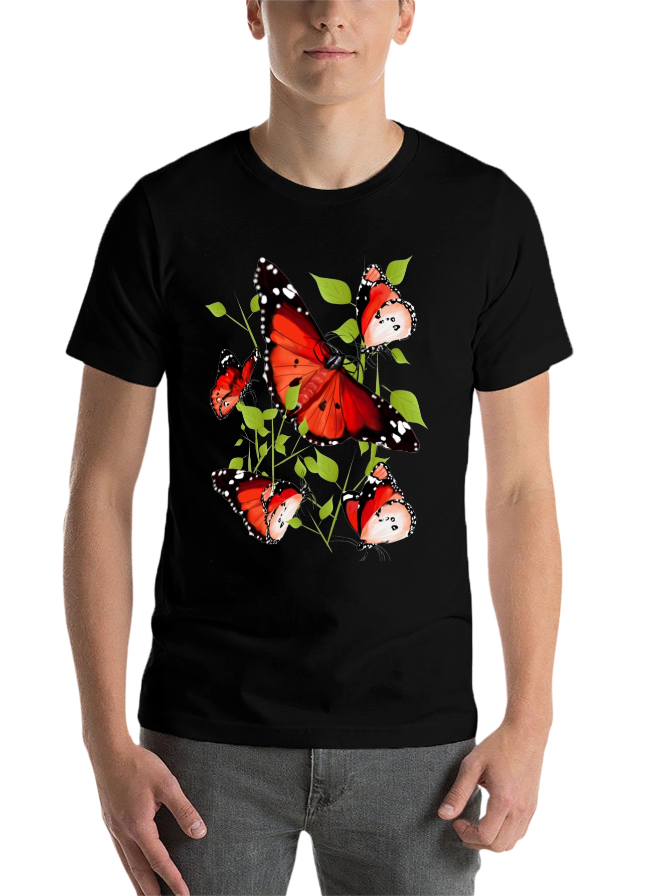 Black Butterfly Graphic Tee - Nature Inspired Design view 7
