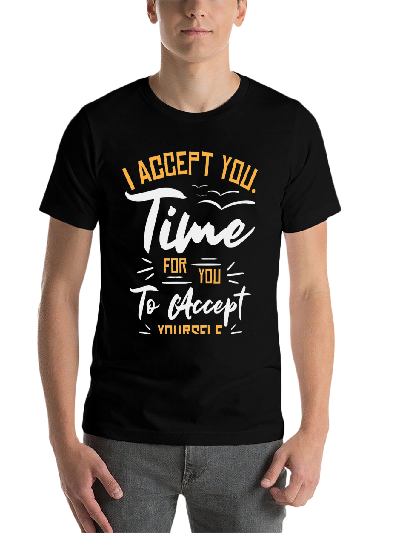 Black I Accept You Graphic Tee - Black view 7