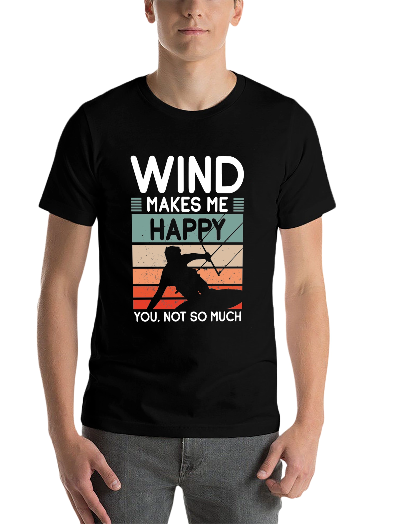 Black Wind Makes Me Happy Graphic Tee view 7