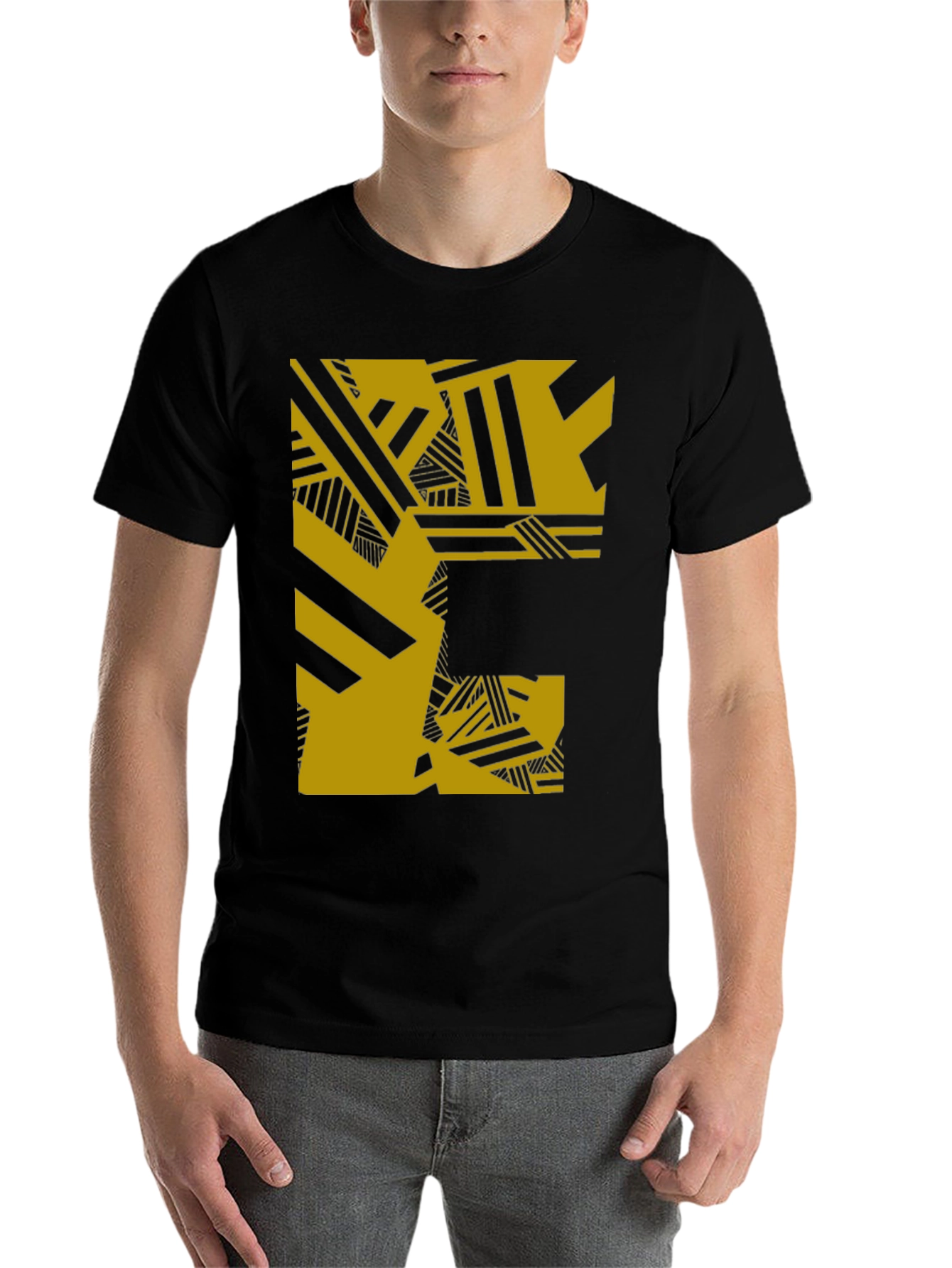 Black Abstract Graphic Tee - Black view 7