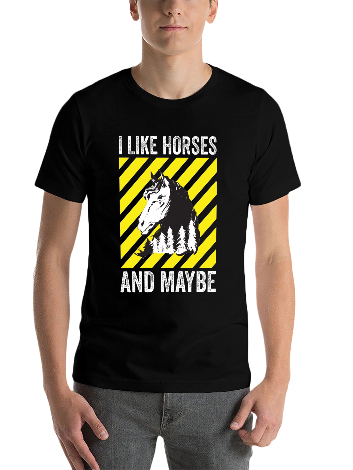 Black I Like Horses And Maybe T-Shirt view 7