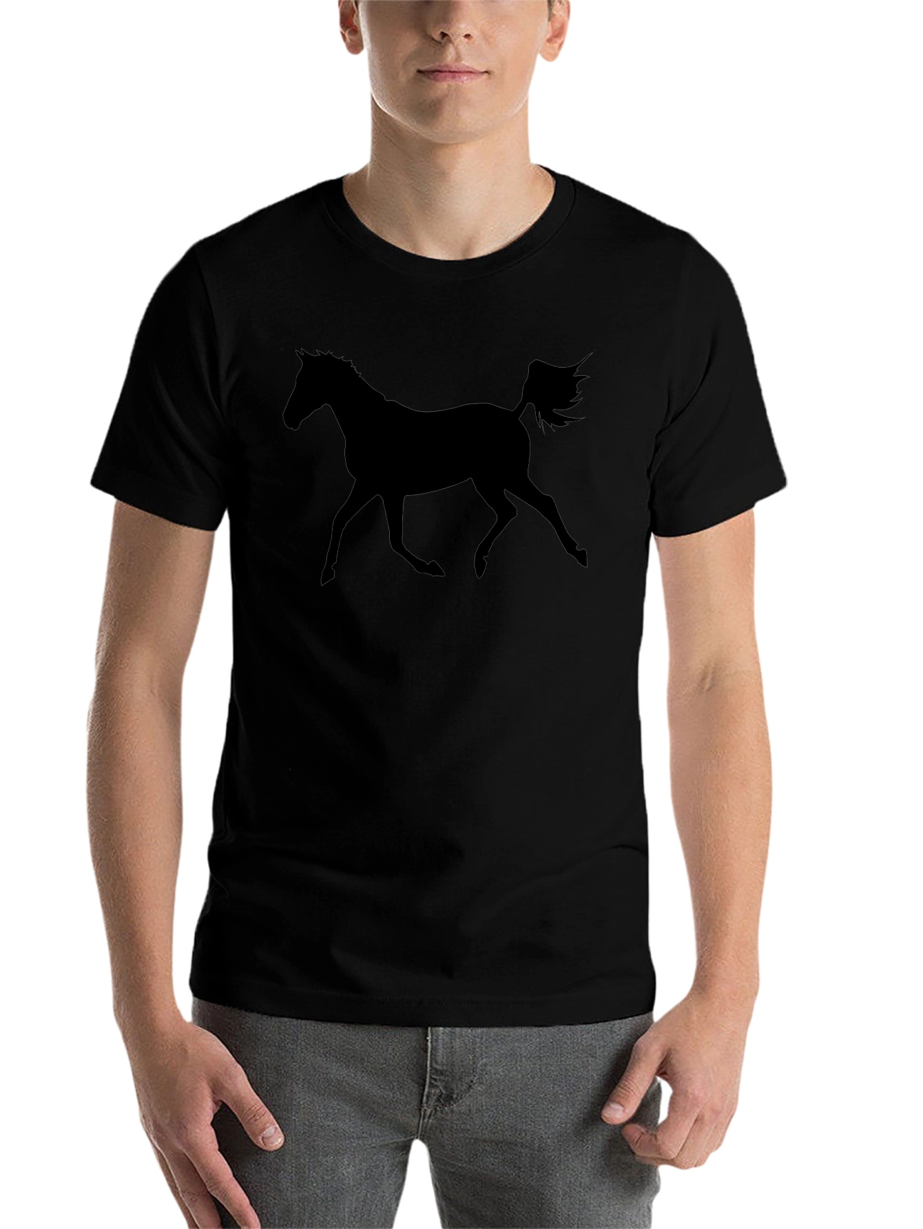 Black Black Horse Silhouette T-Shirt view 7