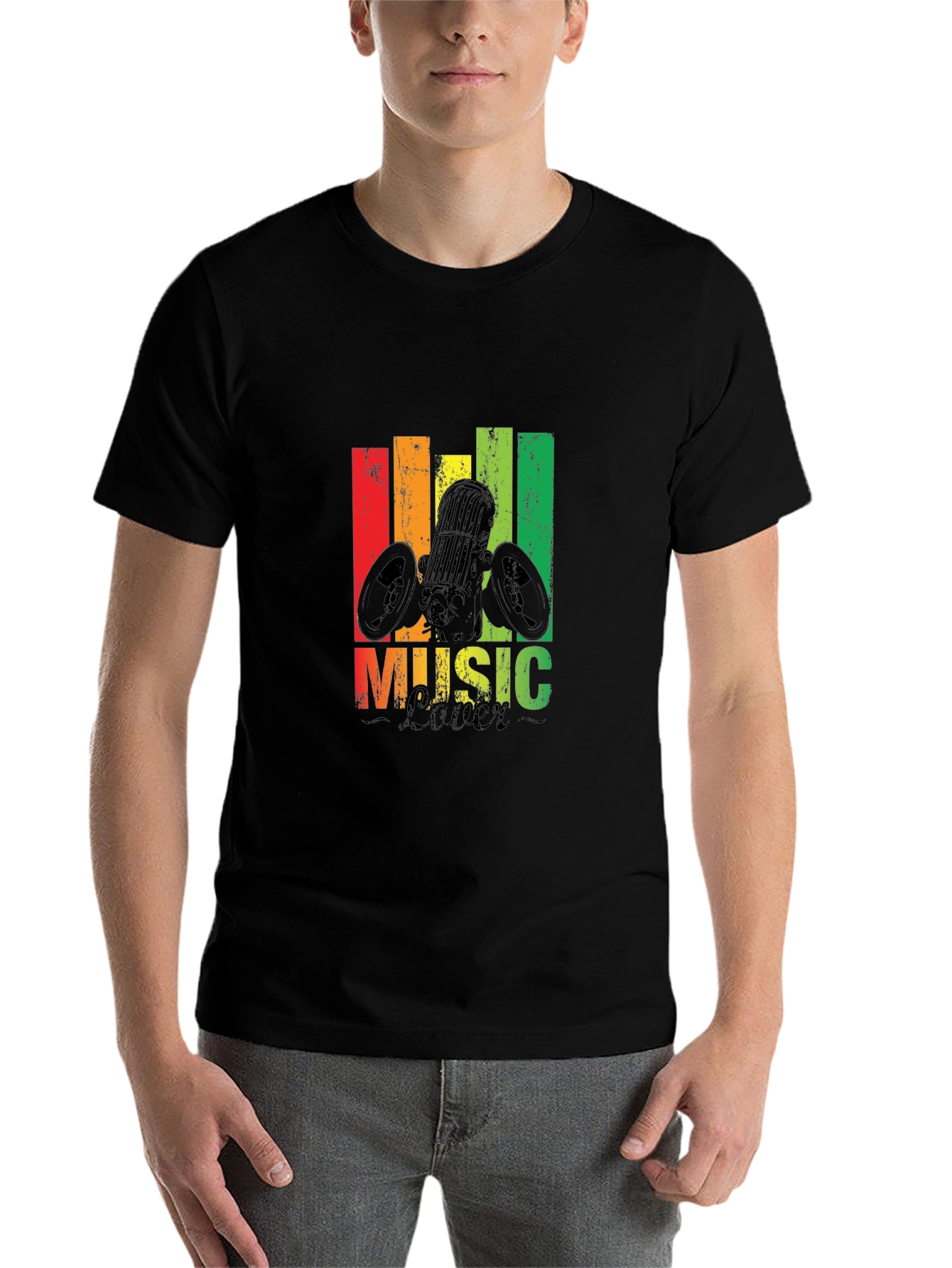 Black Rasta Music Lover T-Shirt view 7