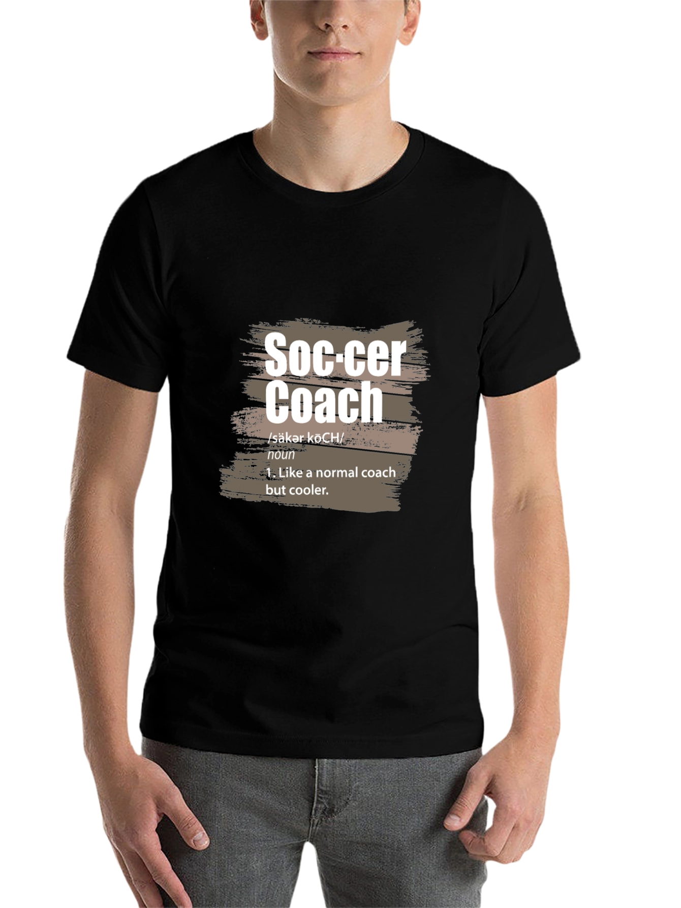 Black Soccer Coach Definition T-Shirt view 7