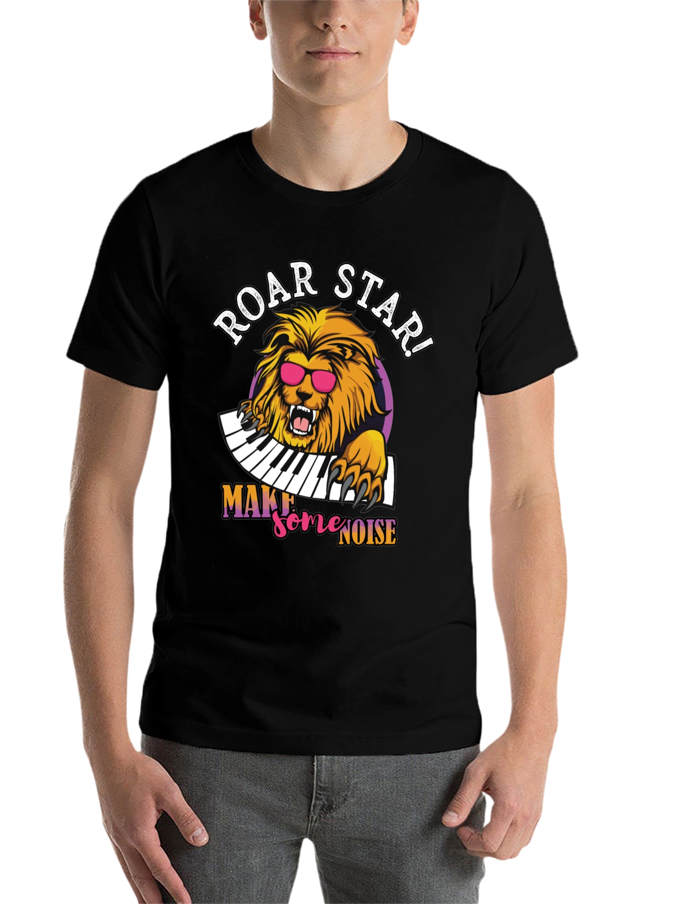 Black Roar Star Lion Graphic Tee - Rock Your Style! view 7