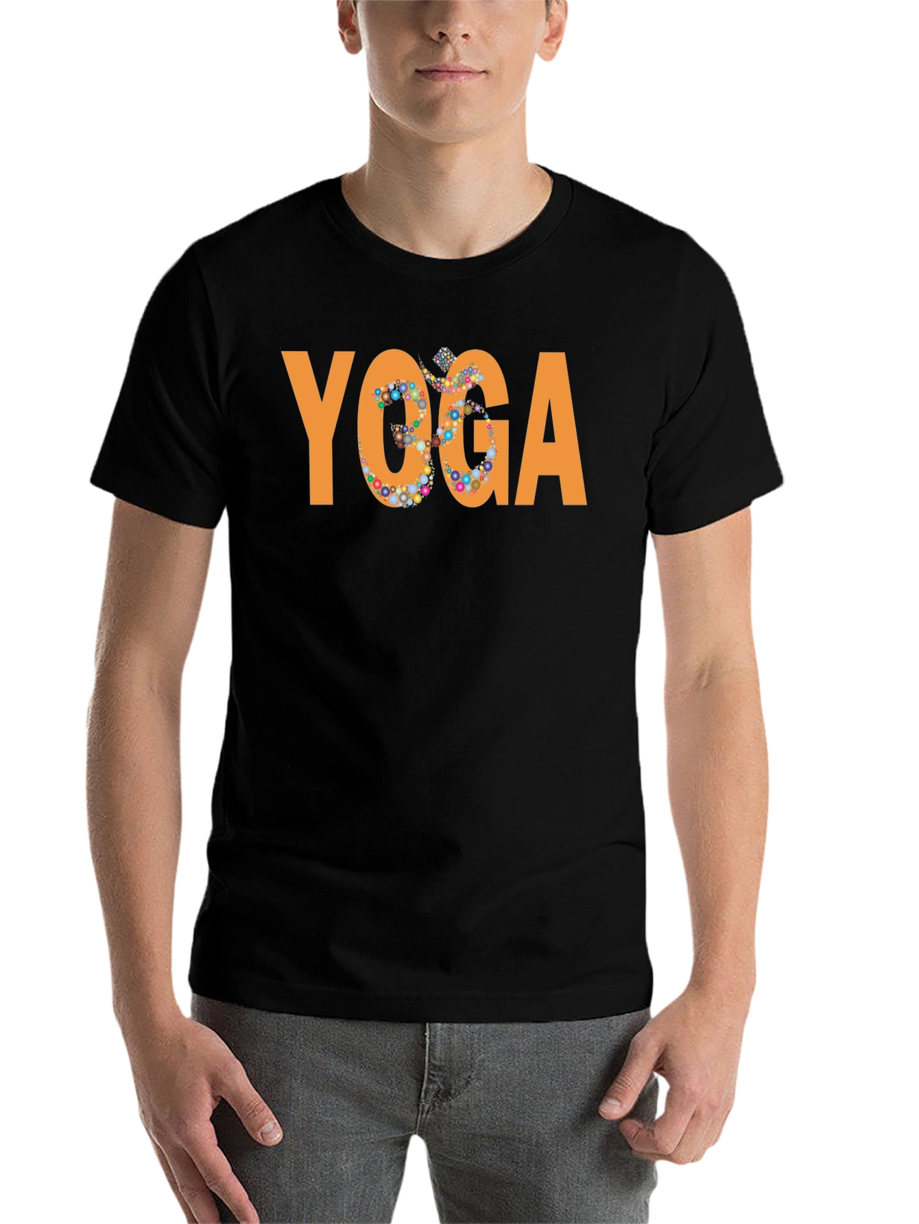 Black Yoga Graphic Tee - Meditative Comfort view 7
