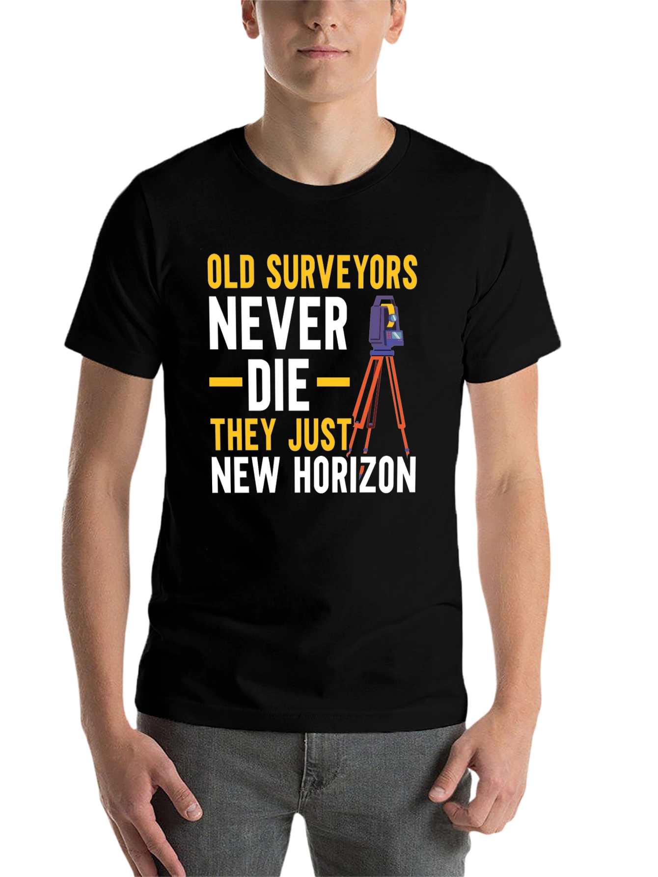 Black Old Surveyors New Horizon Graphic T-Shirt view 7