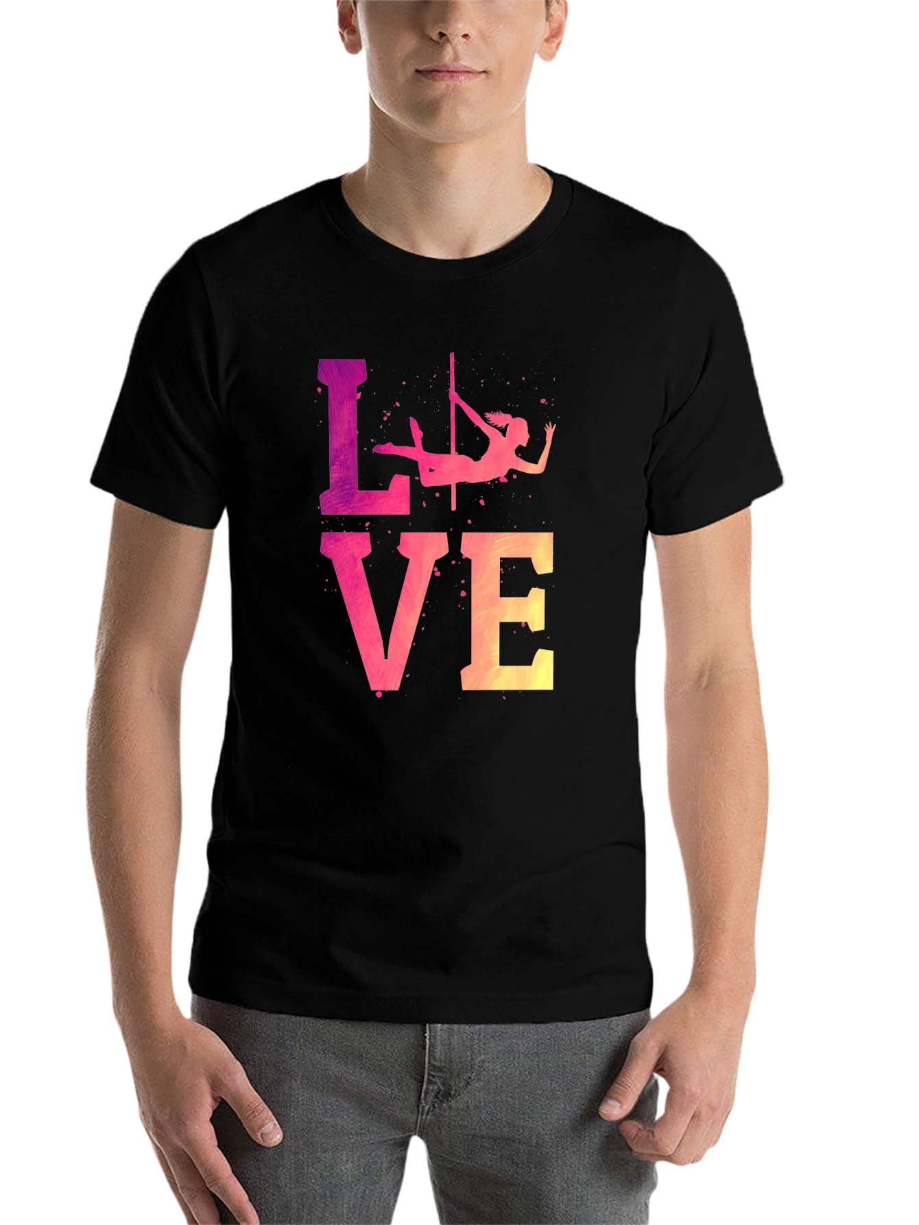 Black Pole Dancing Love Graphic T-Shirt view 7