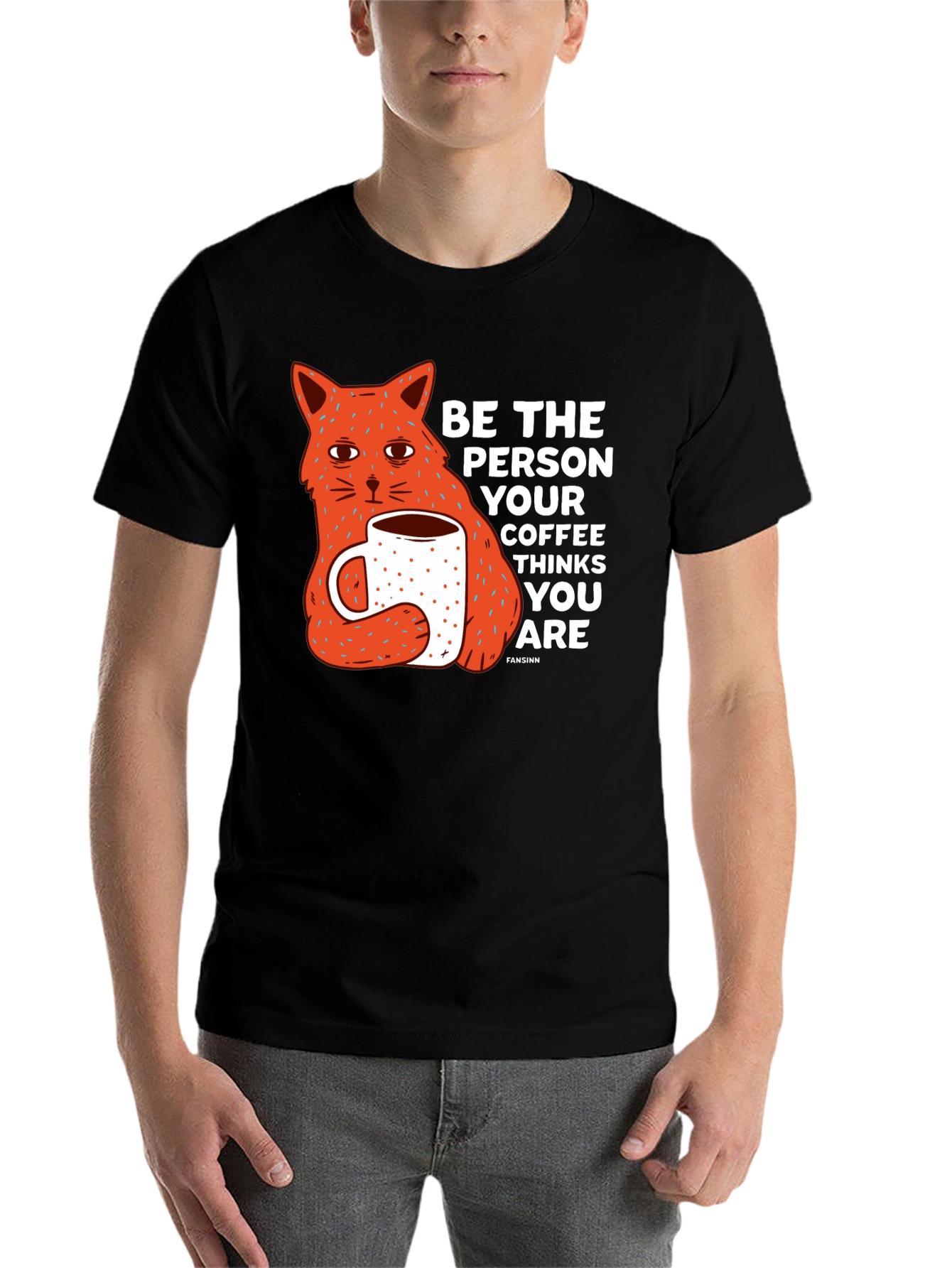 Black Cat & Coffee Graphic Tee - Be the Person Your Coffee Thinks You Are view 7
