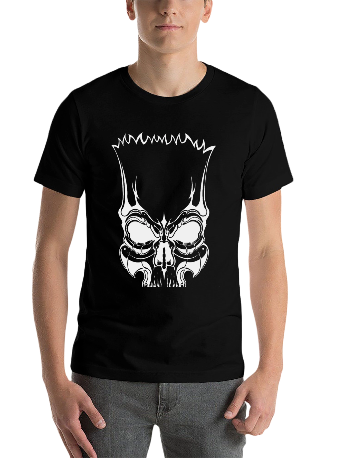 Black Skull Bart Graphic Tee - Mens Black T-Shirt view 7