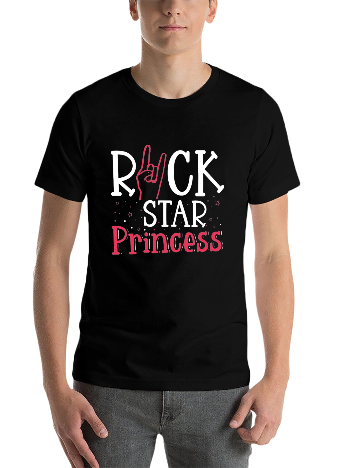 Black Rockstar Princess Graphic T-Shirt - Black Cotton Tee view 7