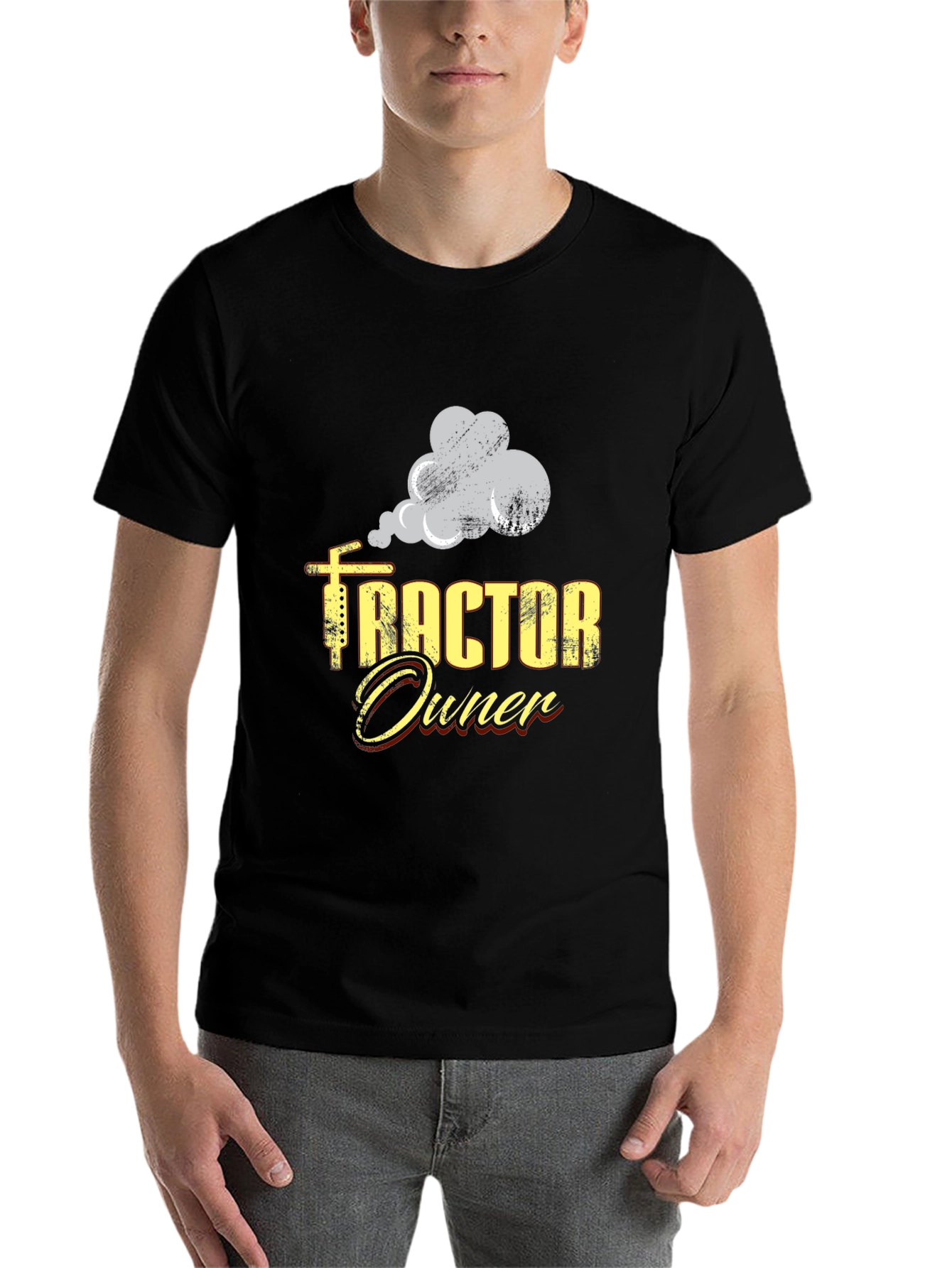 Black Tractor Owner Black Graphic Tee view 7