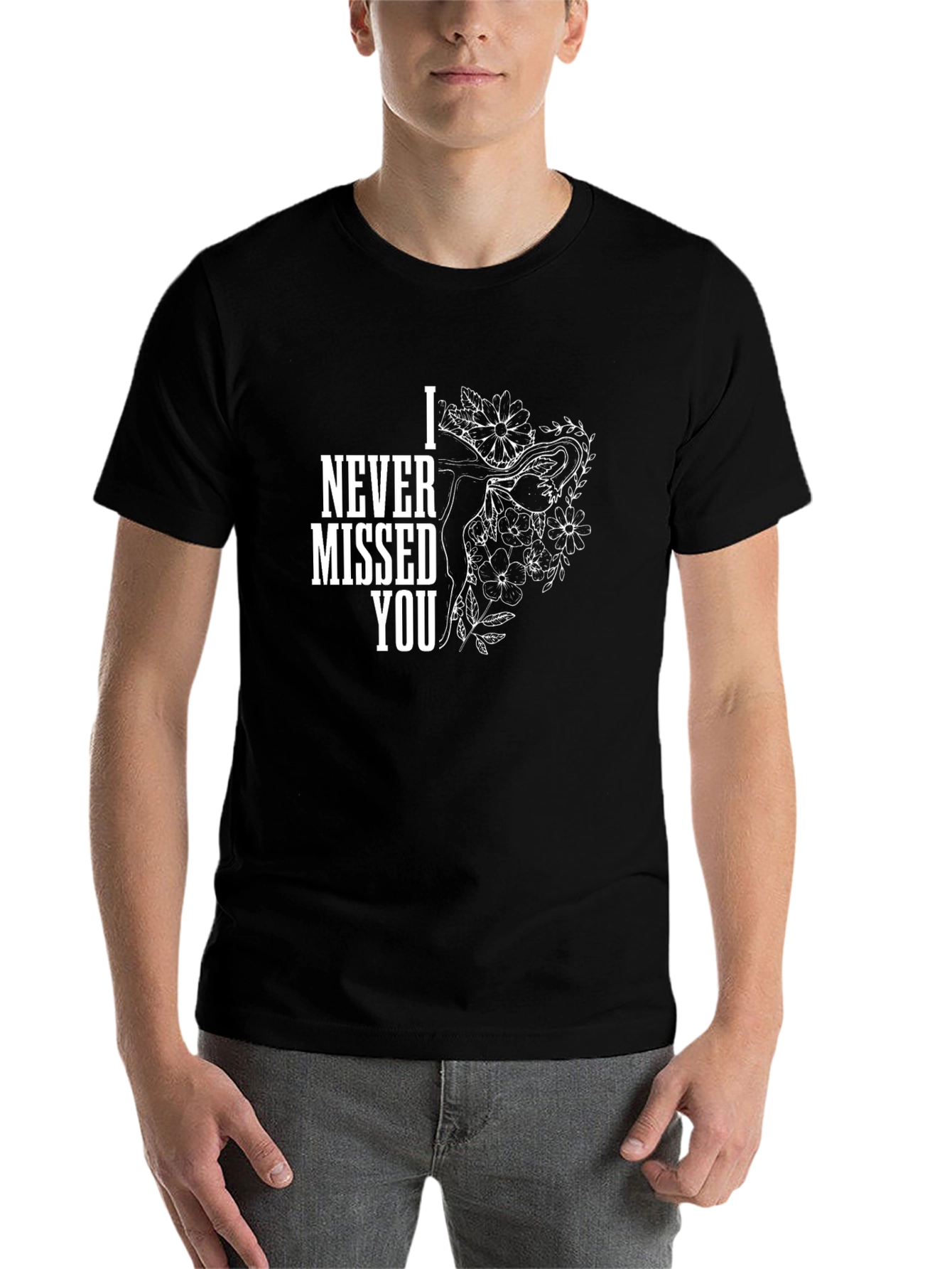 Black I Never Missed You Graphic Tee - Black Cotton view 7