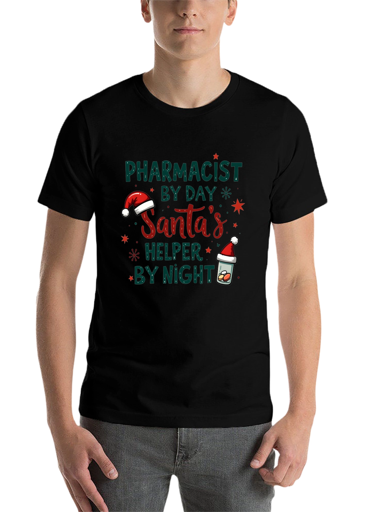Black Pharmacist Santa's Helper Tee view 7