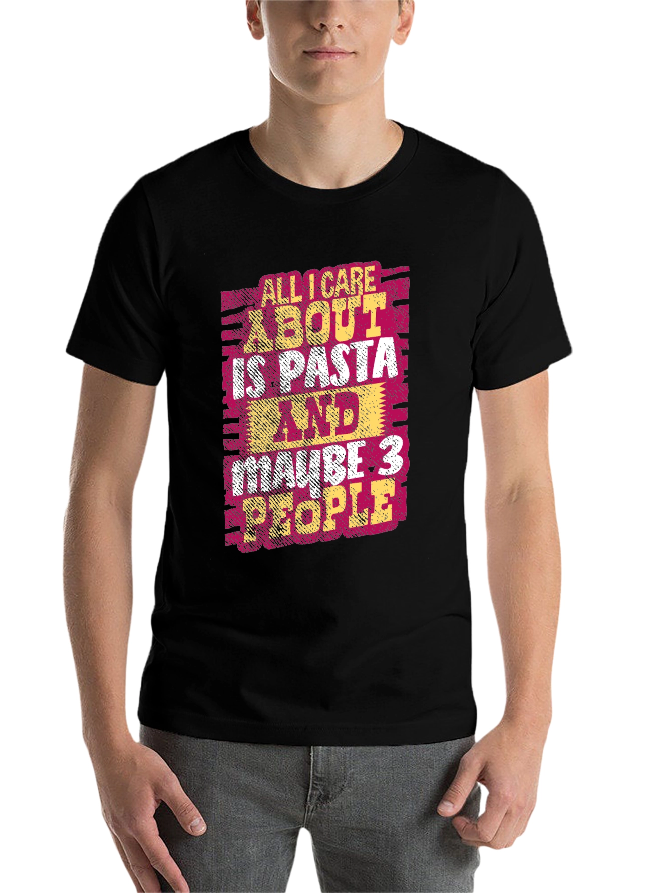 Black Pasta Lover T-Shirt - Funny Graphic Tee view 7
