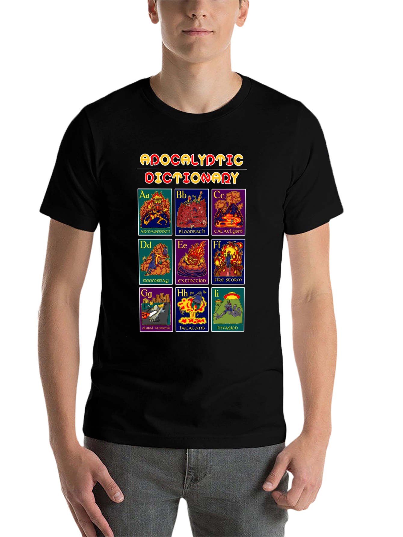 Black Apocalyptic Dictionary Graphic T-Shirt - Black view 7